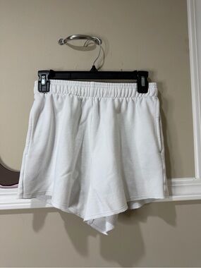 DSG White Terry Elastic-Waist Athletic Shorts